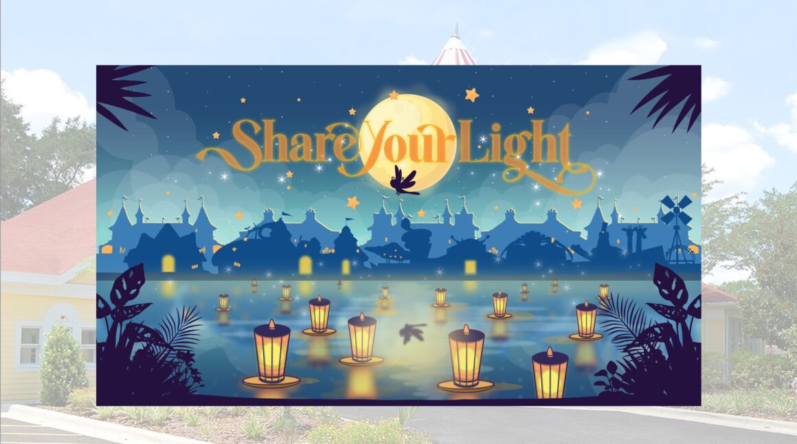 Give Kids The World Share Your Light-Celebrating over 200,000 wishes granted